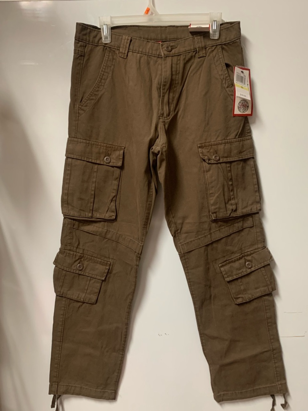 Ring of Fire Olive Green Men's Cargo Pants 100% Cotton Sz 30